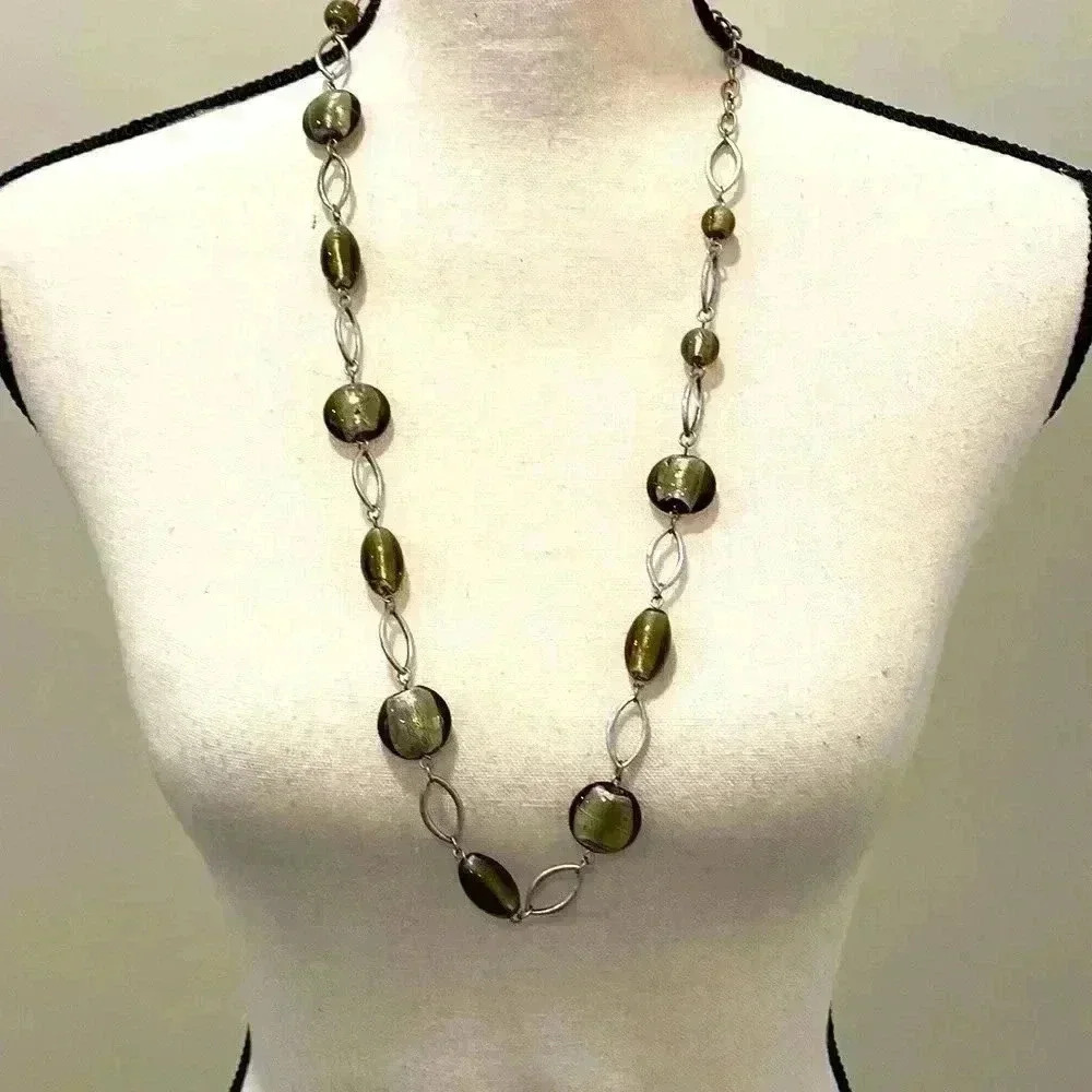 Necklace with green stones